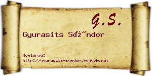 Gyurasits Sándor névjegykártya