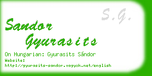 sandor gyurasits business card